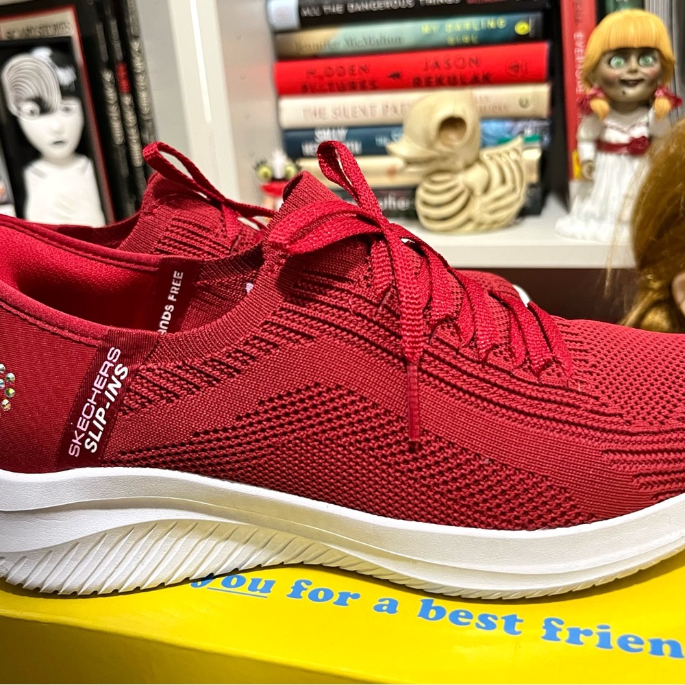 Skechers Red Slip-Ins Athletic Shoes